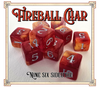 9 six-sided Fireball Char Scented Dice