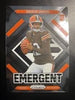 Shedeur Sanders 2025 Panini Prizm Emergent #17 rookie card, Cleveland Browns, front