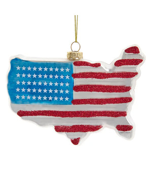 Glass American Flag USA Ornament - Sweets and Geeks