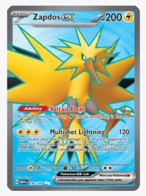 Zapdos ex (Full Art) SV: Scarlet and Violet 151 #192/165 - Sweets and Geeks