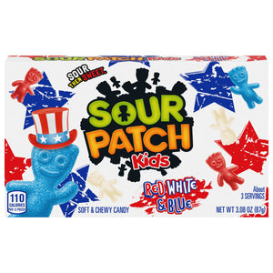 Sour Patch Kids Red White and Blue Theater Box 3oz - Sweets and Geeks