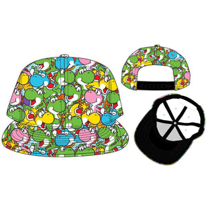 Super Mario Yoshi Youth All Over Print Flat Bill Snapback - Sweets and Geeks