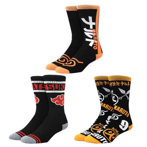 Naruto & Akatsuki 3 Pair Crew Socks - Sweets and Geeks