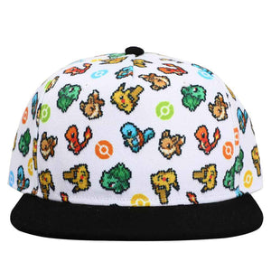 Pokemon Pixel Characters Flat Bill Snapback - Sweets and Geeks