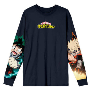 My Hero Academia Deku & Bakugo Long Sleeve Unisex Tee (Large) - Sweets and Geeks