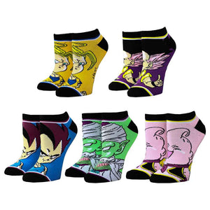 Dragon Ball Z Chibi Characters 5 Pair Ankle Socks - Sweets and Geeks