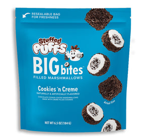 STUFFED PUFFS FILLED MARSHMALLOWS - COOKIES N CREME - Sweets and Geeks