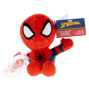 Spider Man Plush W/ Candy Cane .42oz - Sweets and Geeks