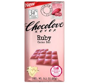 CHOCOLOVE BAR 34% RUBY CACAO - Sweets and Geeks