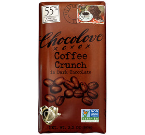 CHOCOLOVE BAR 55% DARK COFFEE CRUNCH - Sweets and Geeks