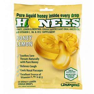 Honees Honey Lemon Menthol Eucalytpus Drops 3.5oz - Sweets and Geeks