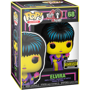 Funko Pop! Icons: Elvira 40th Year Anniversary - Elvira (Blacklight) (Entertainment Earth Exclusive) #68 - Sweets and Geeks