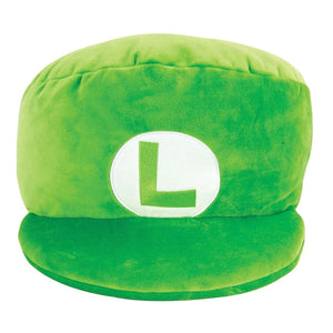 TOMY Club Mocchi-Mocchi Nintendo Luigi Hat Large Cushion Plush, 12" - Sweets and Geeks