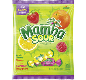 MAMBA FRUIT CHEWS SOUR PEG BAG - Sweets and Geeks