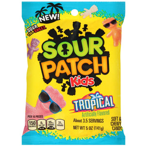 Sour Patch Kids Tropical 5oz Peg Bag - Sweets and Geeks