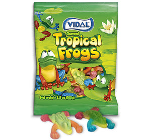 VIDAL GUMMI TROPICAL FROGS PEG BAGS - Sweets and Geeks