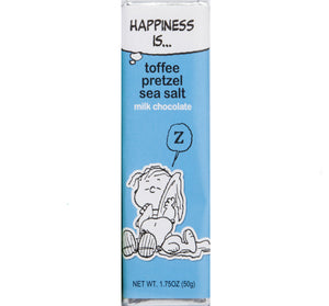 PEANUTS LINUS TOFFEE PRETZEL SEA SALT CHOCOLATE BAR - MILK - Sweets and Geeks