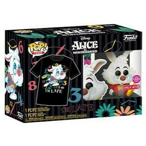 Funko Pop! Disney: Alice in Wonderland - White Rabbit (Flocked) With Tee (XL)  #1062 - Sweets and Geeks