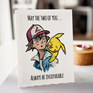 Pokemon Trainer Ash and Pikachu Greeting Card - Sweets and Geeks