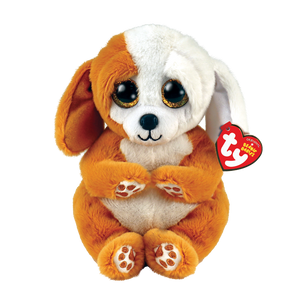 Ty Beanie Belly - Ruggles - Brown and White Dog 8" - Sweets and Geeks
