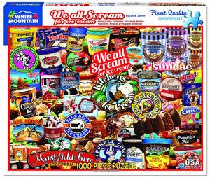 We All Scream for Ice Cream 1000 Piece Jigsaw Puzzle - Sweets and Geeks