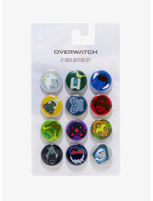Overwatch Character Buttons 12 Pack - Sweets and Geeks