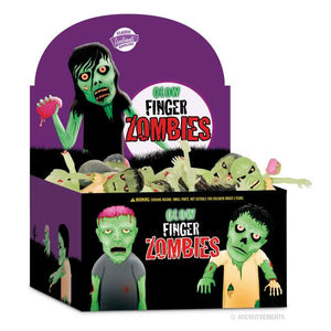 GLOW ZOMBIE FINGER PUPPETS - BULK BOX - Sweets and Geeks