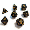 Sirius Solid Black, Gold Ink 7 Dice Set - Sweets and Geeks