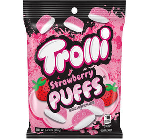 TROLLI STRAWBERRY PUFFS PEG BAG - Sweets and Geeks