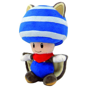 Little Buddy Super Mario Series Flying Squirrel Blue Toad Plush, 9" - Sweets and Geeks