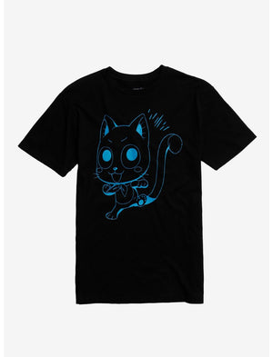 Fairy Tail - Happy Blue Outline T-Shirt (Medium) - Sweets and Geeks