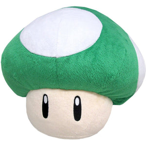 Little Buddy Super Mario Series 1UP Mushroom Pillow Cushion Plush, 11" - Sweets and Geeks