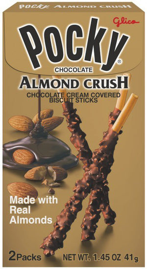 Glico Pocky: Chocolate Almond Crush 1.31 OZ - Sweets and Geeks