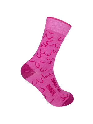 Hooray For Boobies Breast Cancer Socks - Sweets and Geeks
