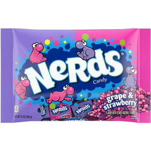 Nerds Grape/Strawberry Laydown Bag 12oz - Sweets and Geeks
