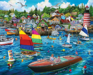 Harbor Fun - 1000 Piece Jigsaw Puzzle - Sweets and Geeks