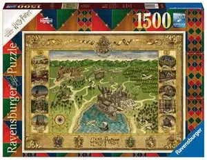 Harry Potter Hogwarts Map 1500 Piece Puzzle - Sweets and Geeks