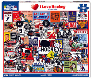 I Love Hockey! - 1000 Piece Jigsaw Puzzle - Sweets and Geeks
