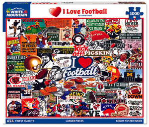 I Love Football! - 1000 Piece Jigsaw Puzzle - Sweets and Geeks
