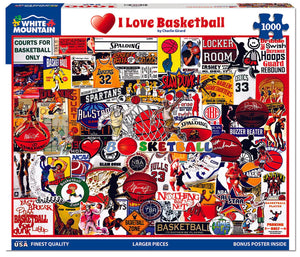 I Love Basketball! - 1000 Piece Jigsaw Puzzle - Sweets and Geeks