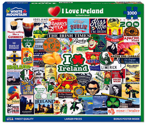 I Love Ireland! - 1000 Piece Jigsaw Puzzle - Sweets and Geeks