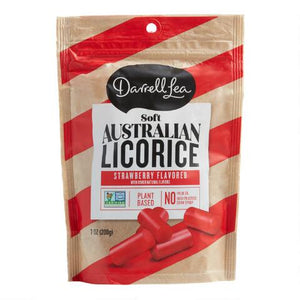 Darrell Lea Licorice - Strawberry Peg Bag 7oz - Sweets and Geeks