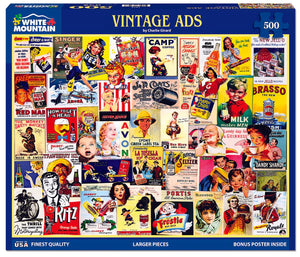 Vintage Ads - 500 Piece Jigsaw Puzzle - Sweets and Geeks