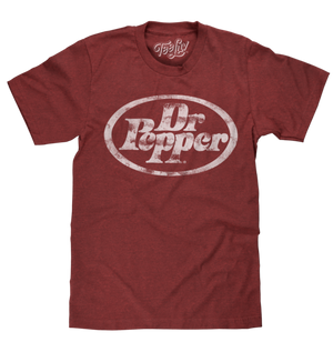 DR PEPPER DISTRESSED LOGO T-SHIRT - RED - Sweets and Geeks