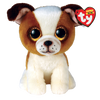 Ty Beanie Boo - Hugo - Brown and White Dog - Sweets and Geeks