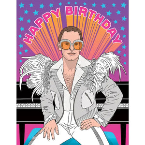 Elton John Happy Birthday Card - Sweets and Geeks