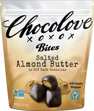 Chocolove Salted Almond Butter Bites 3.5oz Pouch - Sweets and Geeks