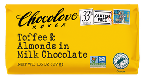 Chocolove Toffee & Almonds in Milk Chocolate 1.3oz Bar - Sweets and Geeks