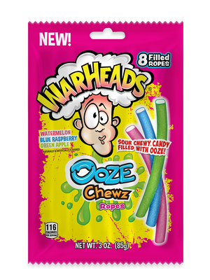 Warheads Ooze Chewz Ropes Peg Bag 3oz - Sweets and Geeks