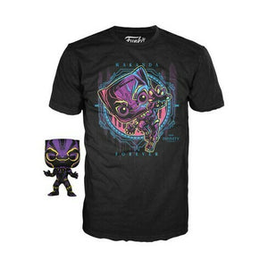 Funko Pop! Black Panther - Black Panther Pop! & Tee Box Set (Blacklight) - Sweets and Geeks